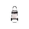 CARRO DE LA COMPRA NEGRO Y BEIGE PLEGABLE DE ALUMINIO CON 2 RUEDAS GRANDES 43 L