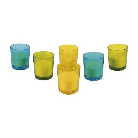 VELA AROMÁTICA DE CITRONELA VASO DECORADO  200 G   CAJA 6 UNID.