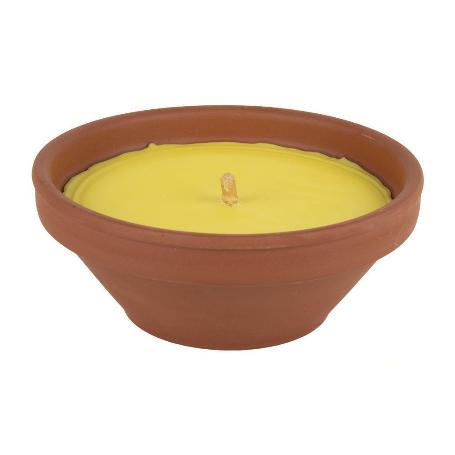 VELA AROMÁTICA DE CITRONELA RECIPIENTE TERRACOTA 300 G   CAJA 6 UNID.