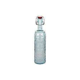 BOTELLA DE VIDRIO TRANSPARENTE AZUL CLARO CON CIERRE DE ESTRIBO 1 L VENTA UNITARIA