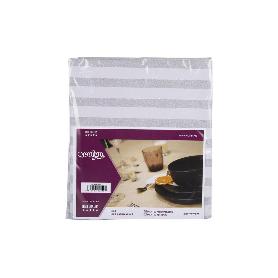MANTEL ANTIMANCHAS RAYAS BEIGE Y BLANCAS   1,40 X 1,80