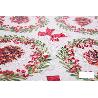 ROLLO DE MANTEL RESINADO ANTIMANCHAS LAZOS Y PIÑAS 75% ALGODÓN 25% POLIÉSTER 1,40 X 15 M