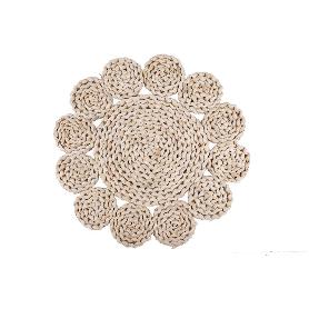 BAJOPLATO FORMA CIRCULOS  FIBRA NATURAL MEDIDA 35 CM   CAJA 6 UNID.
