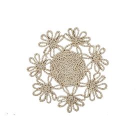 BAJOPLATO FORMA FLOR  FIBRA NATURAL MEDIDA 35 CM   CAJA 6 UNID.