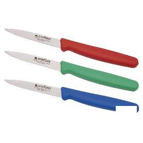 PACK DE 3 CUCHILLOS PUNTILLA COLOR ROJO VERDE AZUL