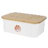 PACK DE PANERA CON TAPA BAMBU ,6  VASOS DE AGUA BEIGE Y 6 PLATOS BEIGE