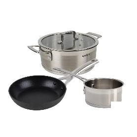 PACK DE CACEROLA INDUCCIÓN 4.3 L, CAZO 1L INDUCCIÓN, SARTEN INDUCCIÓN 20 CM