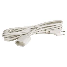 PROLONGADOR BIPOLAR 10A250V ESPIGAØ4 CABLE 5M BLANCO