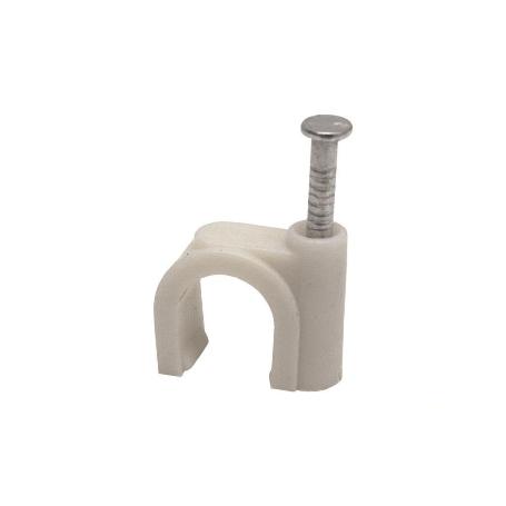 GRAPA PLASTICA CABLE REDONDO 14MM   CAJA 200 UNID.