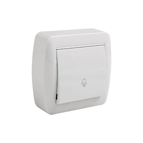 PULSADOR CAMPANA SUPERFICIE MODELO ATLANTIS 10A BLANCO