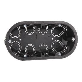 CAJA DOBLE EMPOTRAR MECANISMOS 140X68X46 4 ENTRADAS TUBO   CAJA 10 UNID.