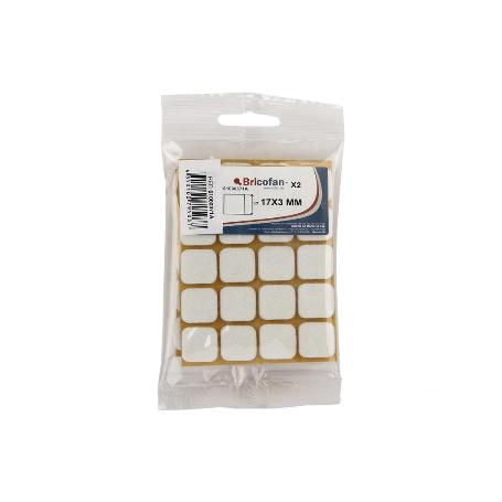 BLÍSTER DE 2X20 UDS. FIELTRO CUADRADO BLANCO 17X17X3 MM VENTA UNITARIA