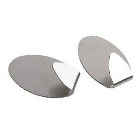 2 UDS COLGADOR AUTOADH. OVAL INOX GRANDE