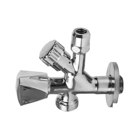 VÁLVULA DE ESCUADRA 1/2 X 3/4 X 3/8 MODELO COMBI