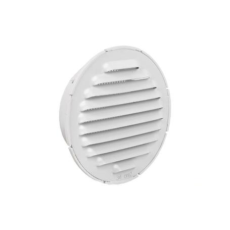 REJILLA DE VENTILACIÓN ALUMINIO-ABS BLANCO PARA EMPOTRAR A TUBO Ø10 CM   CAJA 5 UNID.