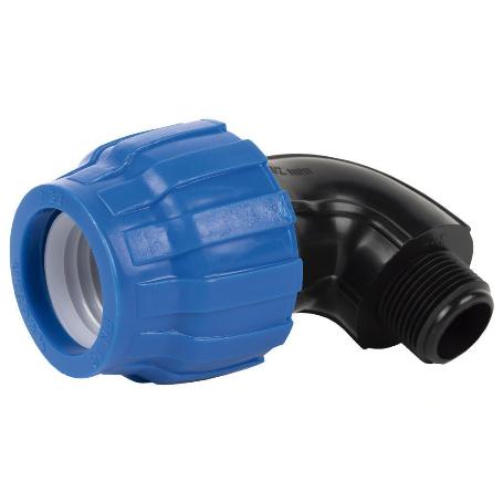 CODO 90° ROSCA MACHO PP PN16 20 X 1/2   CAJA 25 UNID.