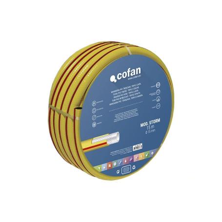 MANGUERA PVC MODELO STORM 3C TRENZADA Ø15X25 M