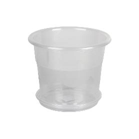 MACETA ORQUIDEA TRANSPARENTE19X16.5+ PLATO 16CM VENTA UNITARIA