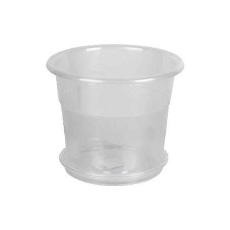 MACETA ORQUIDEA TRANSPARENTE 28.5X22.5+ PLATO 23.5CM VENTA UNITARIA