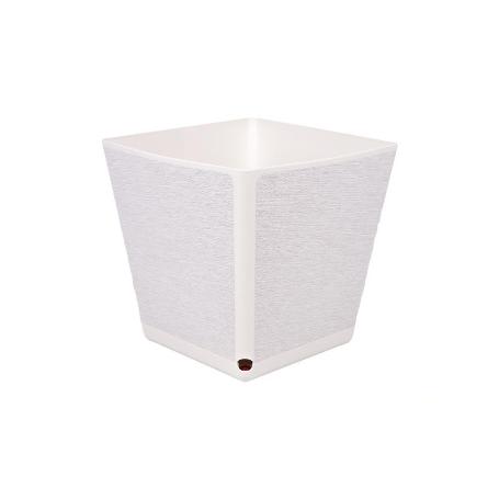 MACETA O MACETERO GAMA TEXTIL CUADRADA COLOR BLANCO PP 298 X 298 X 300 MM 18 L   CAJA 4 UNID.