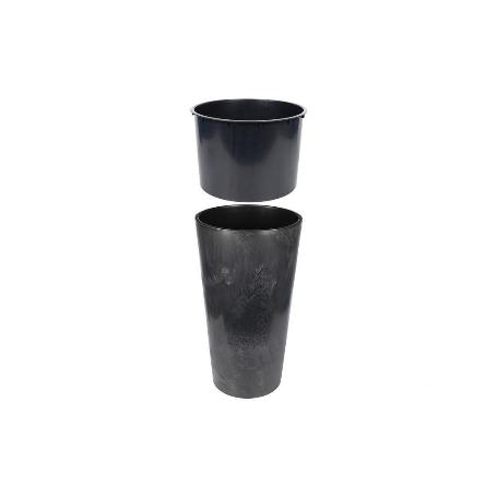 MACETERO 2 EN 1 FORMA CÓNICA CON DEPÓSITO COLOR NEGRO PP Ø 409 X 750 MM 29,5 L
