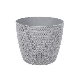 MACETA O MACETERO TRENZADA COLOR GRIS CLARO PP Ø 215 X 185 MM 5,2 L VENTA UNITARIA