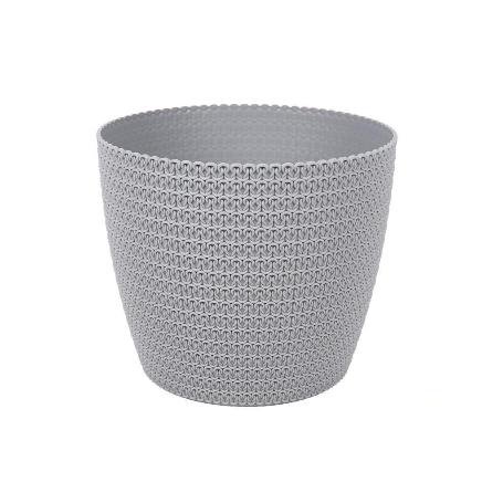 MACETA O MACETERO TRENZADA COLOR GRIS CLARO PP Ø 306 X 262 MM 15,6 L   CAJA 5 UNID.