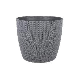 MACETA O MACETERO TRENZADA COLOR GRIS OSCURO PP Ø 306 X 262 MM 15,6 L   CAJA 5 UNID.