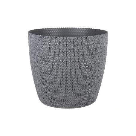 MACETA O MACETERO TRENZADA COLOR GRIS OSCURO PP Ø 359 X 315 MM 26,5 L   CAJA 5 UNID.