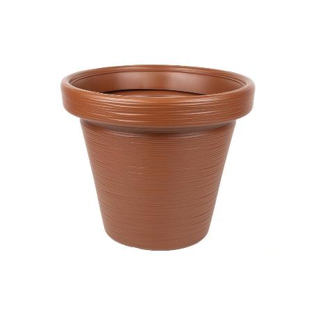 MACETA RAYADA COLOR TERRACOTA PE Ø 460 X 400 MM 37,3 L   CAJA 4 UNID.