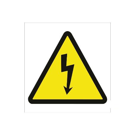 SEÑAL ADHESIVA 105X105 MM. RIESGO ELÉCTRICO. EL DISEÑO DE LA SEÑAL PUEDE VARIAR, PERO EN NINGÚN CASO SE VARIARÁ EL 