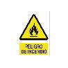 SEÑAL POLIESTIRENO 210X148 MM. PELIGRO DE INCENDIO