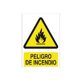 SEÑAL POLIESTIRENO 420X297 MM. PELIGRO DE INCENDIO
