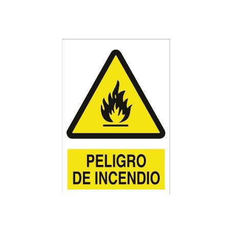 SEÑAL POLIESTIRENO 420X297 MM. PELIGRO DE INCENDIO