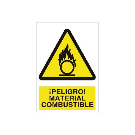 SEÑAL POLIESTIRENO 297X210 MM ¡PELIGRO! MATERIAL COMBUSTIBLE
