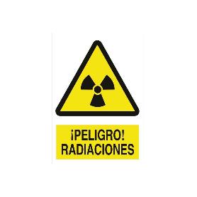 SEÑAL POLIESTIRENO 420X297MM. ¡PELIGRO! RADIACIONES