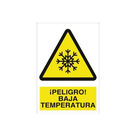 SEÑAL POLIESTIRENO 420X297 MM. ¡PELIGRO! BAJA TEMPERATURA