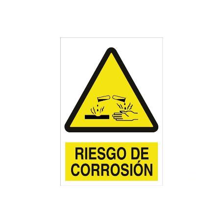 SEÑAL POLIESTIRENO 297X210MM RIESGO DE CORROSIÓN