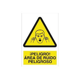 SEÑAL POLIESTIRENO 210X148MM. ¡PELIGRO! ÁREA DE RUIDO PELIGROSO