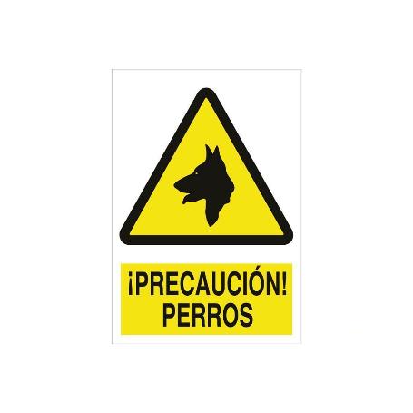 SEÑAL POLIESTIRENO 420X297MM. ¡PRECAUCIÓN! PERROS