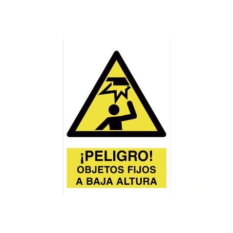 SEÑAL POLIESTIRENO 420X297MM. ¡PELIGRO! OBJETOS FIJOS A BAJA ALTURA