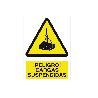 SEÑAL POLIESTIRENO 210X148 MM. ¡PELIGRO! CARGAS SUSPENDIDAS