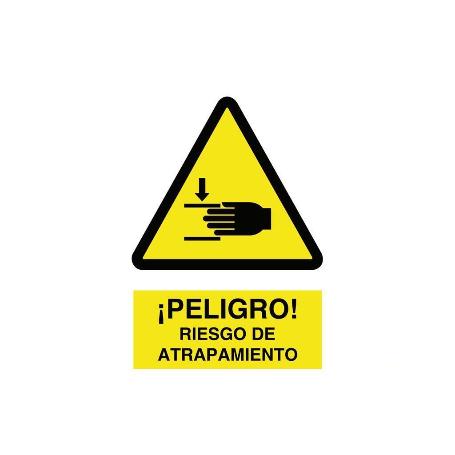 SEÑAL ADHESIVA 210X148MM. ¡PELIGRO! RIESGO DE ATRAPAMIENTO