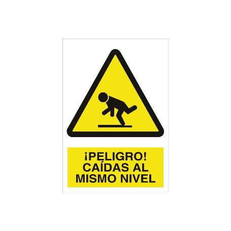 SEÑAL POLIESTIRENO 297X210 MM. ¡PELIGRO! CAÍDA AL MISMO NIVEL