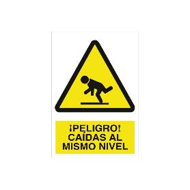 SEÑAL POLIESTIRENO 420X297MM. ¡PELIGRO! CAÍDA AL MISMO NIVEL
