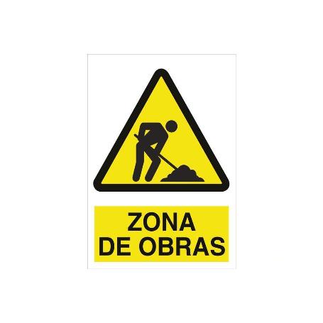 SEÑAL POLIESTIRENO 297X210 MM. ZONA DE OBRAS