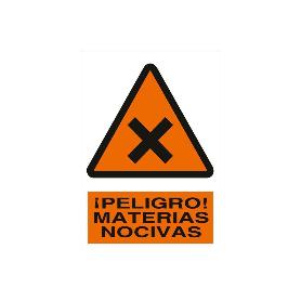 SEÑAL POLIESTIRENO 210X148MM. ¡PELIGRO! MATERIAS NOCIVAS