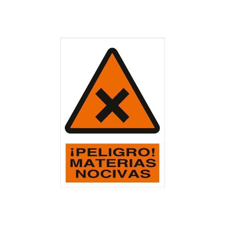 SEÑAL POLIESTIRENO 210X148MM. ¡PELIGRO! MATERIAS NOCIVAS