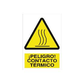 SEÑAL POLIESTIRENO 210X148MM. ¡PELIGRO! CONTACTO TÉRMICO