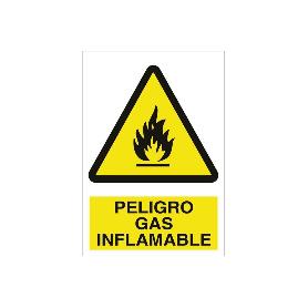 SEÑAL POLIESTIRENO 210X148MM. PELIGRO GAS INFLAMABLE